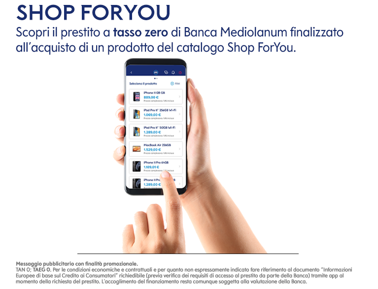 shop foryou prestito finalizzato